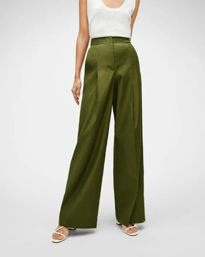 7 For All Mankind Pants High Waist Super Flare Trouser In Military Green Military Green 8211 Women