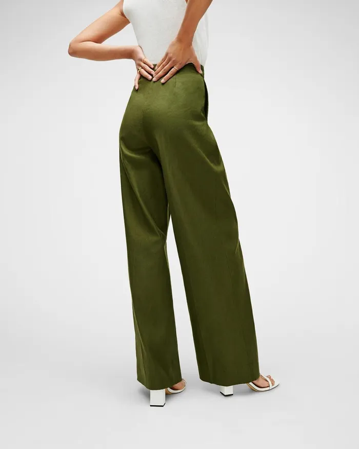 7 For All Mankind Pants High Waist Super Flare Trouser In Military Green Military Green 8211 Women