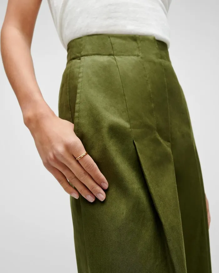 7 For All Mankind Pants High Waist Super Flare Trouser In Military Green Military Green 8211 Women