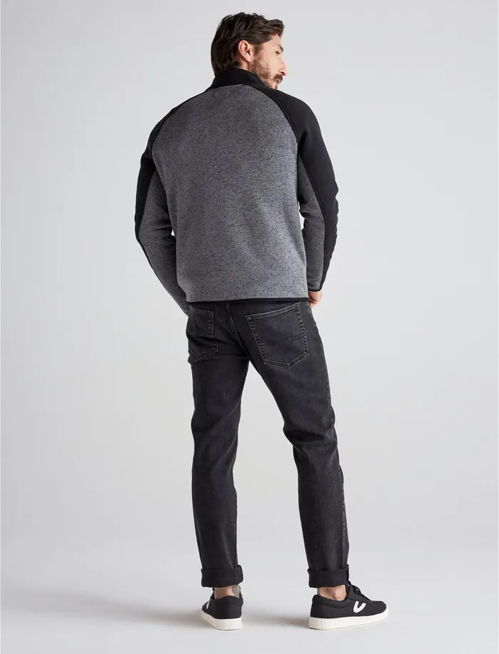 Activewear Men Lucky Brand Colorblock Mock Neck Los Feliz Fleece Black Multi