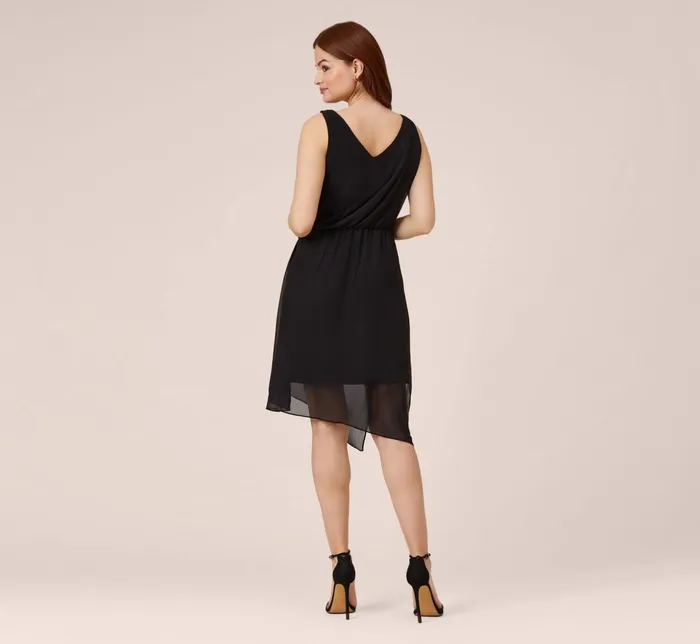 Adrianna Papell Asymmetrical Draped Dress In Black Black Women Day Dresses Adrianna Papell Asymmetrical Draped Dress In Black Black Women Day Dresses