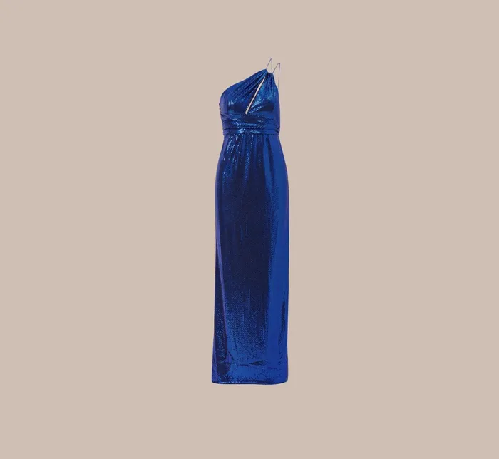 Adrianna Papell Asymmetrical Sequin Dress With Cutout Detail In Cobalt Cobalt Women Long Dresses Adrianna Papell Asymmetrical Sequin Dress With Cutout Detail In Cobalt Cobalt Women Long Dresses