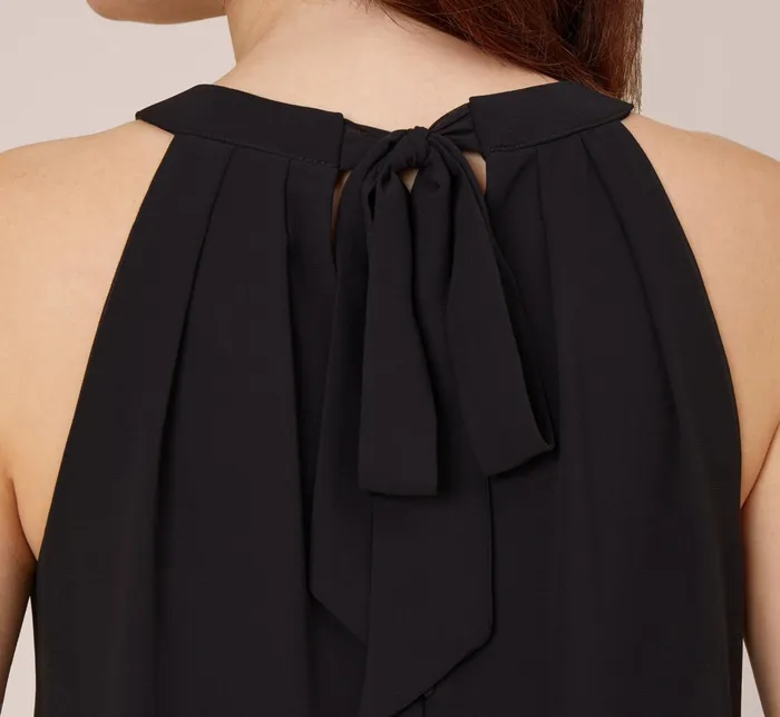 Adrianna Papell Chiffon And Stretch Jersey Short Pull On Dress With Ruffle In Black Black Women Short Dresses Adrianna Papell Chiffon And Stretch Jersey Short Pull On Dress With Ruffle In Black Black Women Short Dresses