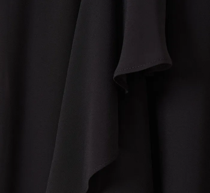 Adrianna Papell Chiffon And Stretch Jersey Short Pull On Dress With Ruffle In Black Black Women Short Dresses Adrianna Papell Chiffon And Stretch Jersey Short Pull On Dress With Ruffle In Black Black Women Short Dresses