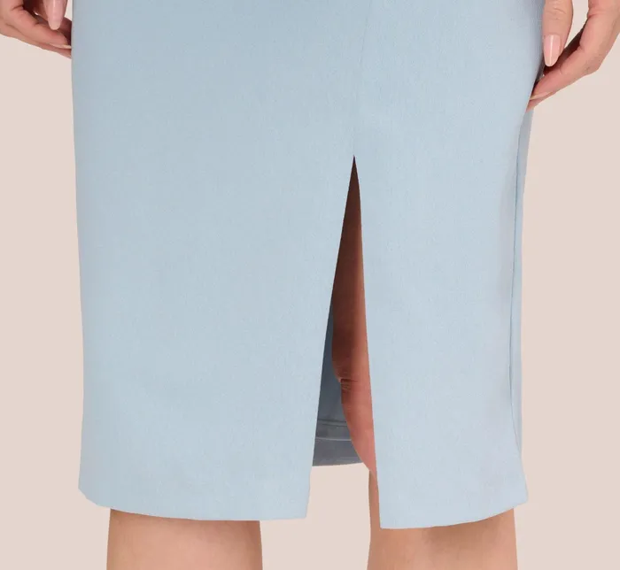 Adrianna Papell Crepe FrontTie MidiLength Sheath Dress In Blue Mist Blue Mist Women Day Dresses Adrianna Papell Crepe FrontTie MidiLength Sheath Dress In Blue Mist Blue Mist Women Day Dresses