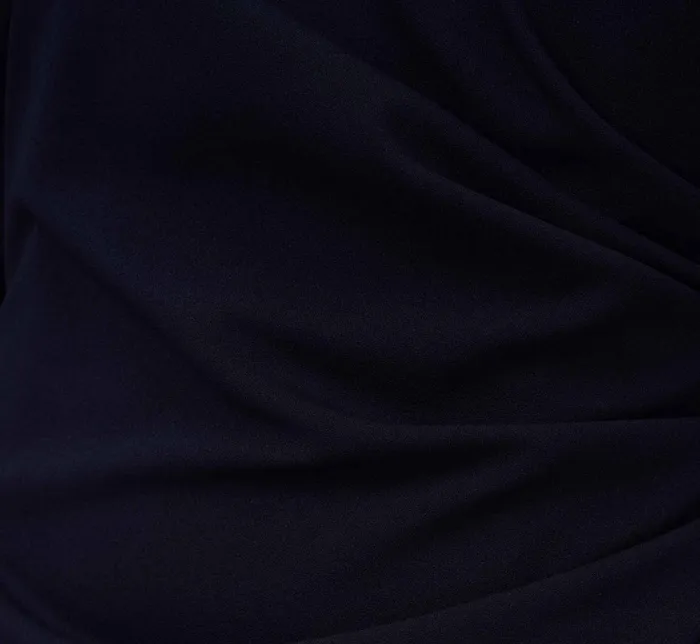 Adrianna Papell Crepe Mermaid Gown With Pearl Trim Short Sleeves In Midnight Midnight Women Long Dresses Adrianna Papell Crepe Mermaid Gown With Pearl Trim Short Sleeves In Midnight Midnight Women Long Dresses