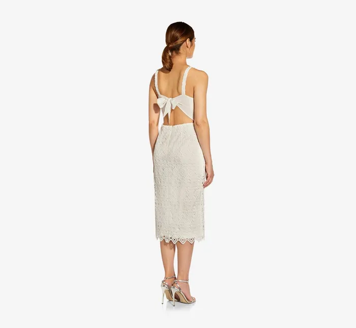 Adrianna Papell CrochetEmbroidered MidiLength Sheath Cocktail Dress In Ivory Ivory Women Cocktail Dresses Adrianna Papell CrochetEmbroidered MidiLength Sheath Cocktail Dress In Ivory Ivory Women Cocktail Dresses