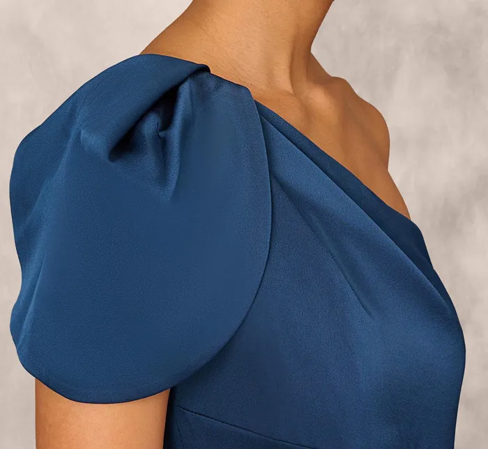 Adrianna Papell Draped OneShoulder Mermaid Gown In Twilight Blue Twilight Blue Women Long Dresses Adrianna Papell Draped OneShoulder Mermaid Gown In Twilight Blue Twilight Blue Women Long Dresses