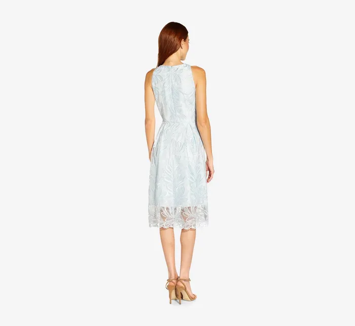 Adrianna Papell Embroidered Illusion MidiLength FitAndFlare Dress In Opal Opal Women Day Dresses Adrianna Papell Embroidered Illusion MidiLength FitAndFlare Dress In Opal Opal Women Day Dresses