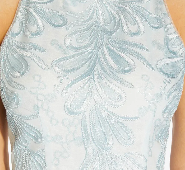 Adrianna Papell Embroidered Illusion MidiLength FitAndFlare Dress In Opal Opal Women Day Dresses Adrianna Papell Embroidered Illusion MidiLength FitAndFlare Dress In Opal Opal Women Day Dresses