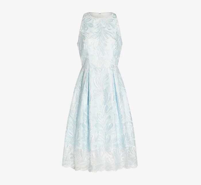 Adrianna Papell Embroidered Illusion MidiLength FitAndFlare Dress In Opal Opal Women Day Dresses Adrianna Papell Embroidered Illusion MidiLength FitAndFlare Dress In Opal Opal Women Day Dresses