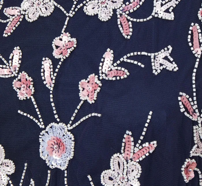 Adrianna Papell Floral Beaded Blouson Tea Length Dress In Navy Blush NavyBlush Women Long Dresses Adrianna Papell Floral Beaded Blouson Tea Length Dress In Navy Blush NavyBlush Women Long Dresses