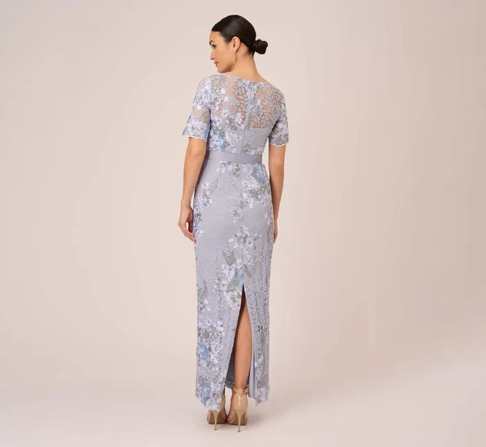 Adrianna Papell Floral Embroidered Gown In Biscotti Multi Biscotti Multi Women Floral Dresses Adrianna Papell Floral Embroidered Gown In Biscotti Multi Biscotti Multi Women Floral Dresses