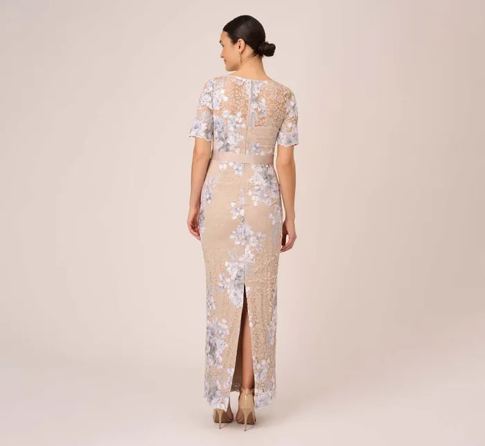 Adrianna Papell Floral Embroidered Gown In Biscotti Multi Biscotti Multi Women Floral Dresses Adrianna Papell Floral Embroidered Gown In Biscotti Multi Biscotti Multi Women Floral Dresses