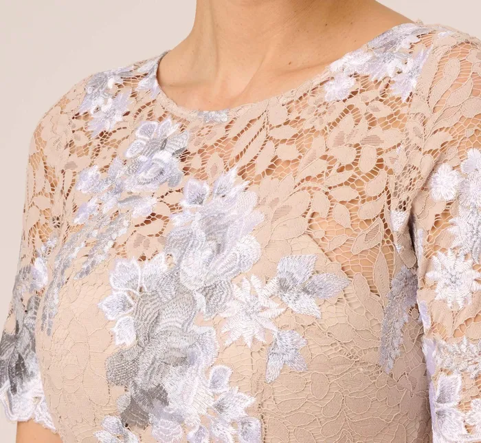 Adrianna Papell Floral Embroidered Gown In Biscotti Multi Biscotti Multi Women Floral Dresses Adrianna Papell Floral Embroidered Gown In Biscotti Multi Biscotti Multi Women Floral Dresses