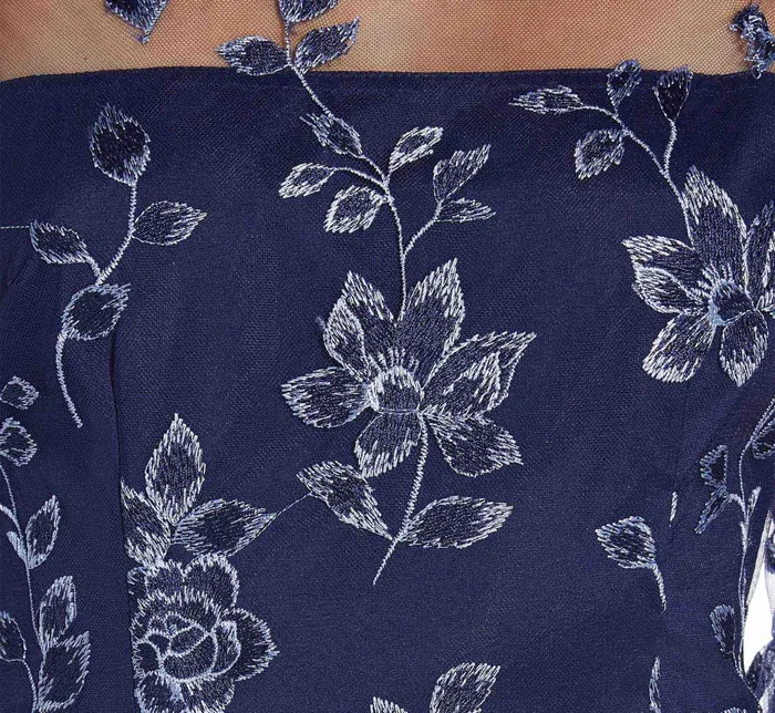 Adrianna Papell Floral Embroidered Sheath Dress With Scalloped Detail In Midnight Multi Midnight Multi Women Short Dresses Adrianna Papell Floral Embroidered Sheath Dress With Scalloped Detail In Midnight Multi Midnight Multi Women Short Dresses