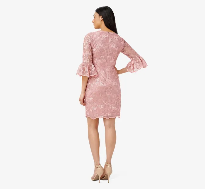 Adrianna Papell Floral Embroidered Short Sheath Cocktail Dress In Rose Rose Women Floral Dresses Adrianna Papell Floral Embroidered Short Sheath Cocktail Dress In Rose Rose Women Floral Dresses