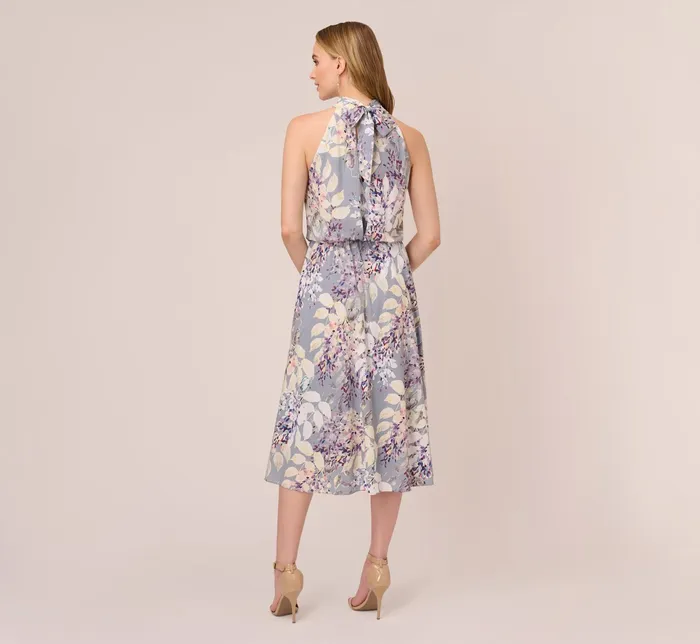 Adrianna Papell Floral Mock Neck Midi Dress In Dusty Blue Multi Dusty Blue Multi Women Floral Dresses Adrianna Papell Floral Mock Neck Midi Dress In Dusty Blue Multi Dusty Blue Multi Women Floral Dresses
