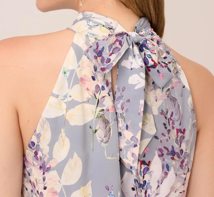 Adrianna Papell Floral Mock Neck Midi Dress In Dusty Blue Multi Dusty Blue Multi Women Floral Dresses Adrianna Papell Floral Mock Neck Midi Dress In Dusty Blue Multi Dusty Blue Multi Women Floral Dresses