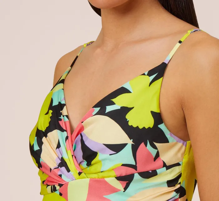 Adrianna Papell FloralPrint Asymmetrical MidiLength Cocktail Dress In Coral Multi Coral Multi Women Midi Dresses Adrianna Papell FloralPrint Asymmetrical MidiLength Cocktail Dress In Coral Multi Coral Multi Women Midi Dresses