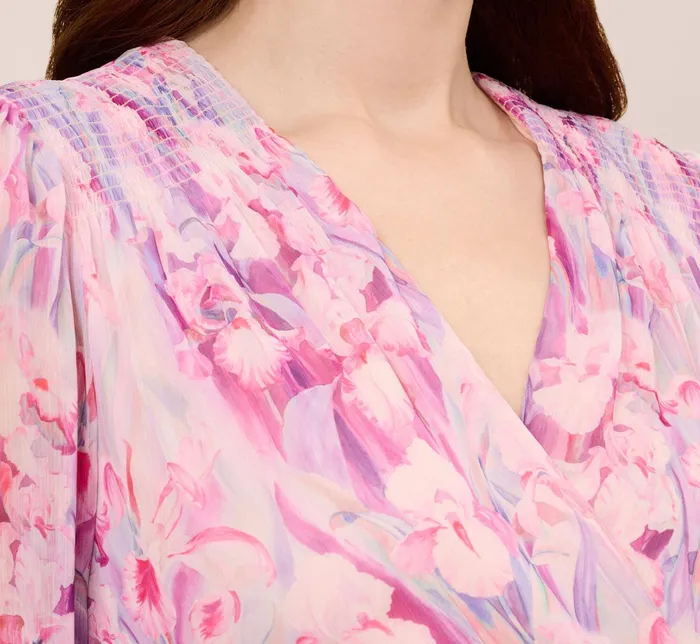 Adrianna Papell FloralPrinted Chiffon Short Dress In Pink Multi Pink Multi Women Floral Dresses Adrianna Papell FloralPrinted Chiffon Short Dress In Pink Multi Pink Multi Women Floral Dresses