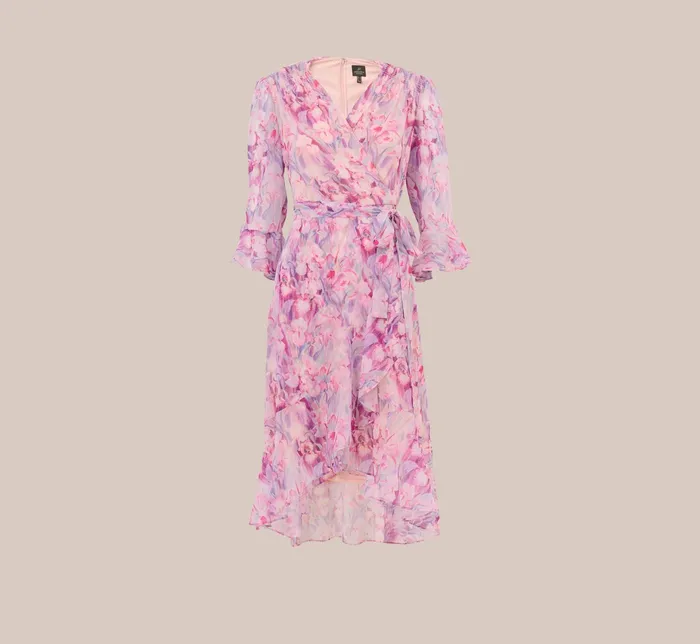 Adrianna Papell FloralPrinted Chiffon Short Dress In Pink Multi Pink Multi Women Floral Dresses Adrianna Papell FloralPrinted Chiffon Short Dress In Pink Multi Pink Multi Women Floral Dresses