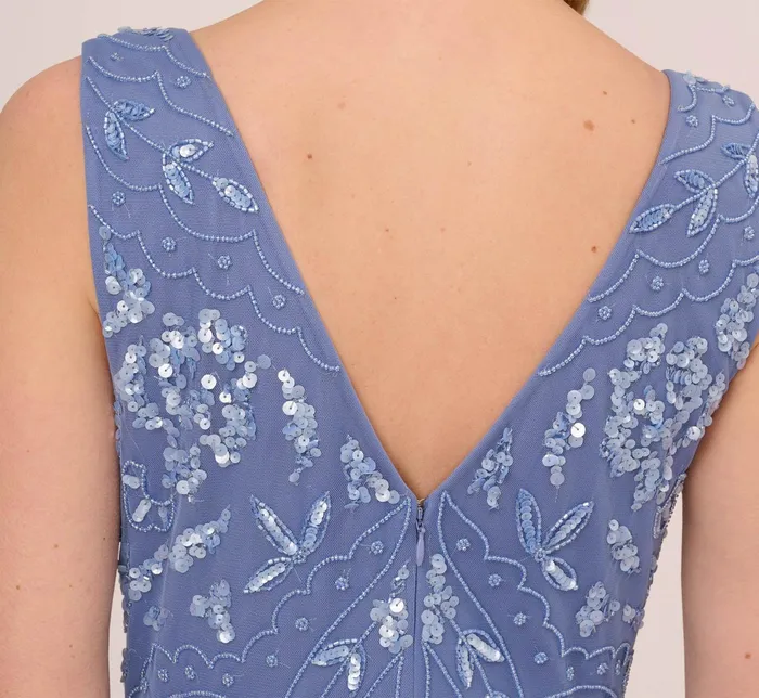 Adrianna Papell HandBeaded AnkleLength Dress In French Blue French Blue Women Long Dresses Adrianna Papell HandBeaded AnkleLength Dress In French Blue French Blue Women Long Dresses
