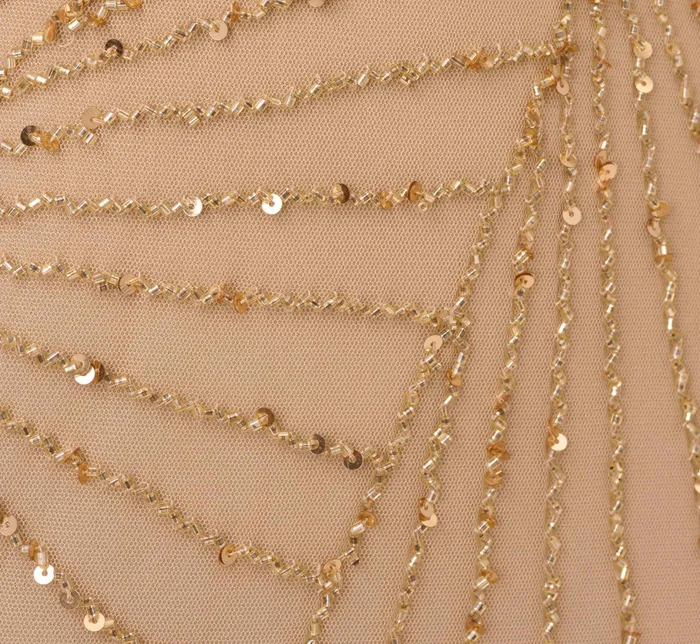 Adrianna Papell HandBeaded Blouson Long Sleeveless Gown In Champagne Gold ChampagneGold Women Formal Dresses Adrianna Papell HandBeaded Blouson Long Sleeveless Gown In Champagne Gold ChampagneGold Women Formal Dresses