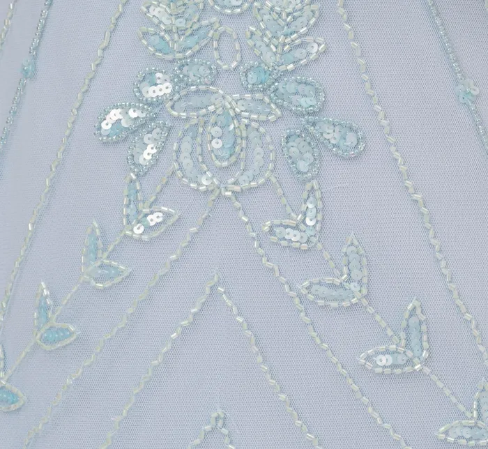 Adrianna Papell HandBeaded Illusion Long Blouson Gown In Elegant Sky Elegant Sky Women Long Dresses Adrianna Papell HandBeaded Illusion Long Blouson Gown In Elegant Sky Elegant Sky Women Long Dresses