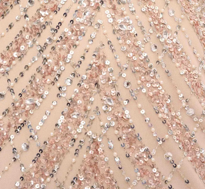 Adrianna Papell Hand Beaded Long Column Gown With Cape And Slit In Blush Blush Women Long Dresses Adrianna Papell Hand Beaded Long Column Gown With Cape And Slit In Blush Blush Women Long Dresses