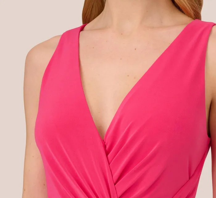 Adrianna Papell Jersey Sheath Dress With Draped Details In Cabaret Pink Cabaret Pink Women Day Dresses Adrianna Papell Jersey Sheath Dress With Draped Details In Cabaret Pink Cabaret Pink Women Day Dresses