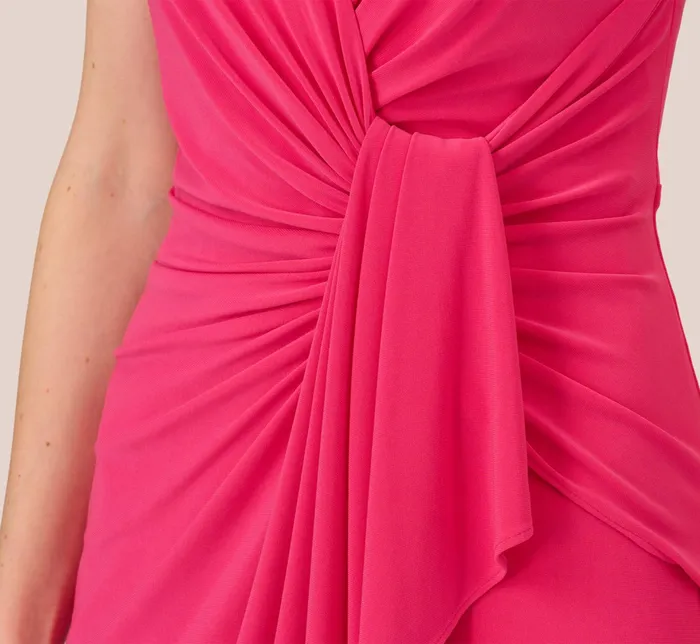 Adrianna Papell Jersey Sheath Dress With Draped Details In Cabaret Pink Cabaret Pink Women Day Dresses Adrianna Papell Jersey Sheath Dress With Draped Details In Cabaret Pink Cabaret Pink Women Day Dresses