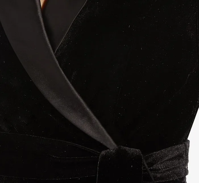 Adrianna Papell Long Sleeve Velvet Tuxedo Dress In Black Black Women Cocktail Dresses Adrianna Papell Long Sleeve Velvet Tuxedo Dress In Black Black Women Cocktail Dresses