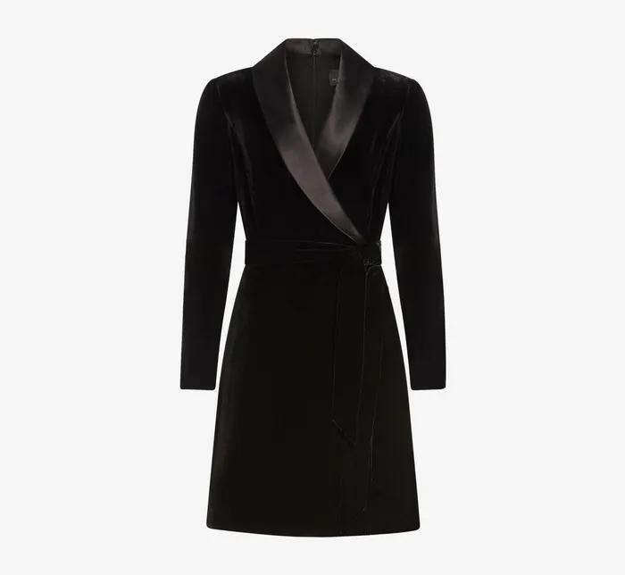 Adrianna Papell Long Sleeve Velvet Tuxedo Dress In Black Black Women Cocktail Dresses Adrianna Papell Long Sleeve Velvet Tuxedo Dress In Black Black Women Cocktail Dresses