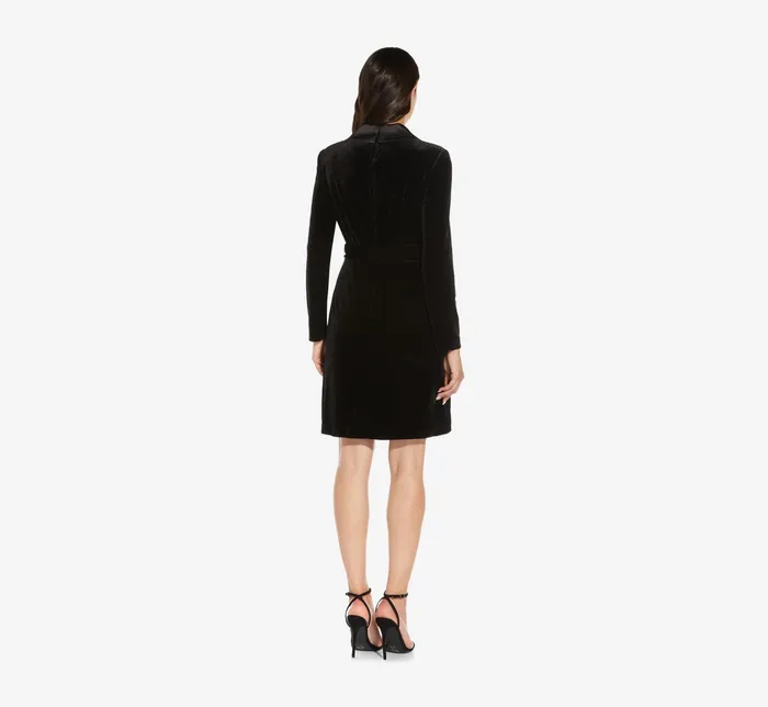 Adrianna Papell Long Sleeve Velvet Tuxedo Dress In Black Black Women Cocktail Dresses Adrianna Papell Long Sleeve Velvet Tuxedo Dress In Black Black Women Cocktail Dresses