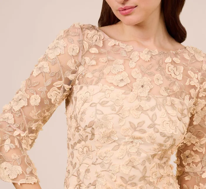 Adrianna Papell Metallic Embroidered Sheath Dress In Blush Blush Women Short Dresses Adrianna Papell Metallic Embroidered Sheath Dress In Blush Blush Women Short Dresses