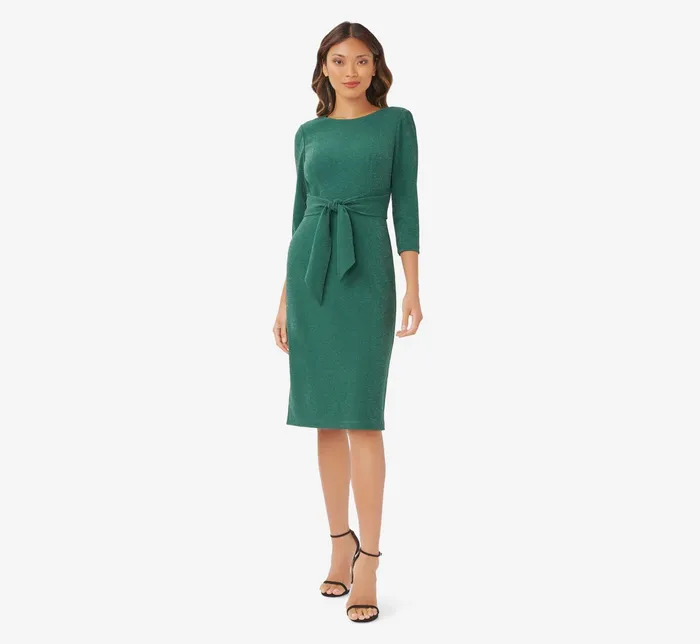 Adrianna Papell Metallic Knit Dress In Light Navy Light Navy Women Day Dresses Adrianna Papell Metallic Knit Dress In Light Navy Light Navy Women Day Dresses