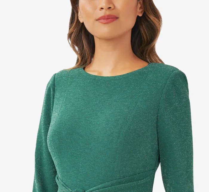 Adrianna Papell Metallic Knit Dress In Light Navy Light Navy Women Day Dresses Adrianna Papell Metallic Knit Dress In Light Navy Light Navy Women Day Dresses