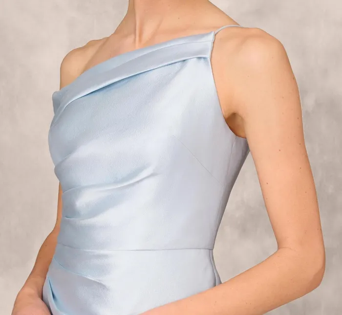 Adrianna Papell One Shoulder Asymmetrical Stretch Mikado MidiLength Dress In Clear Water Clear Water Women Midi Dresses Adrianna Papell One Shoulder Asymmetrical Stretch Mikado MidiLength Dress In Clear Water Clear Water Women Midi Dresses