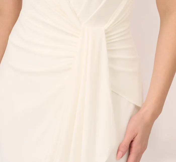 Adrianna Papell One Shoulder Dress With Draped Waist Detail In Ivory Ivory Women Simple Wedding Dresses Adrianna Papell One Shoulder Dress With Draped Waist Detail In Ivory Ivory Women Simple Wedding Dresses