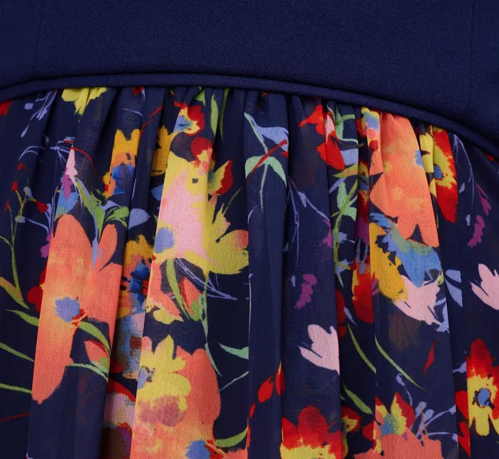 Adrianna Papell One Shoulder Dress With Multicolor Floral Chiffon Skirt In Navy Multi Navy Multi Women Floral Dresses Adrianna Papell One Shoulder Dress With Multicolor Floral Chiffon Skirt In Navy Multi Navy Multi Women Floral Dresses