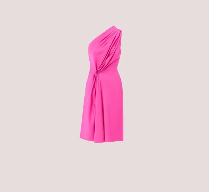 Adrianna Papell One Shoulder Midi Dress With Pleated Details In Magenta Magenta Women Midi Dresses Adrianna Papell One Shoulder Midi Dress With Pleated Details In Magenta Magenta Women Midi Dresses