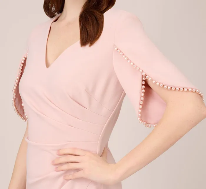 Adrianna Papell Pearl Embellished Knit Crepe Sheath Dress In Mellow Blush Mellow Blush Women Day Dresses Adrianna Papell Pearl Embellished Knit Crepe Sheath Dress In Mellow Blush Mellow Blush Women Day Dresses