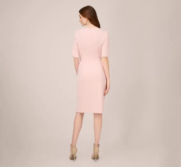 Adrianna Papell Pearl Embellished Knit Crepe Sheath Dress In Mellow Blush Mellow Blush Women Day Dresses Adrianna Papell Pearl Embellished Knit Crepe Sheath Dress In Mellow Blush Mellow Blush Women Day Dresses
