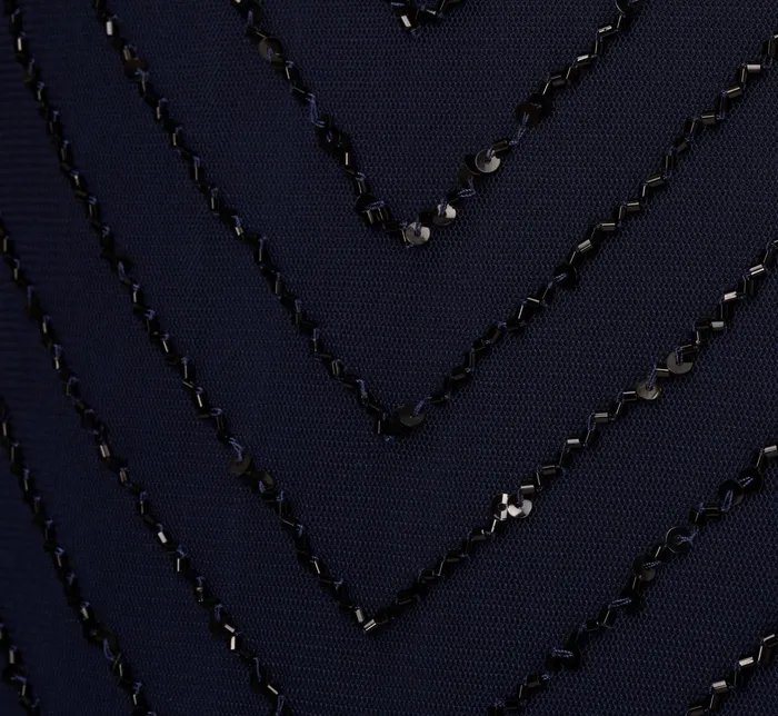 Adrianna Papell Plus Size Art Deco Beaded Blouson Dress With Halter Neckline In Navy Black NavyBlack Women Formal Dresses Adrianna Papell Plus Size Art Deco Beaded Blouson Dress With Halter Neckline In Navy Black NavyBlack Women Formal Dresses