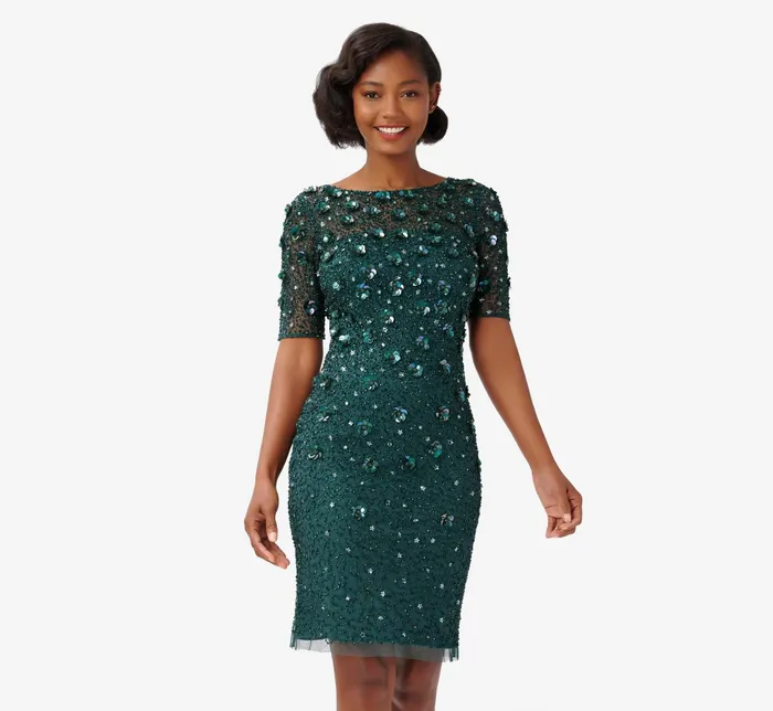 Adrianna Papell Plus Size Beaded Cocktail Dress In Biscotti Biscotti Women Floral Adrianna Papell Plus Size Beaded Cocktail Dress In Biscotti Biscotti Women Floral