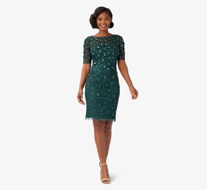Adrianna Papell Plus Size Beaded Cocktail Dress In Biscotti Biscotti Women Floral Adrianna Papell Plus Size Beaded Cocktail Dress In Biscotti Biscotti Women Floral