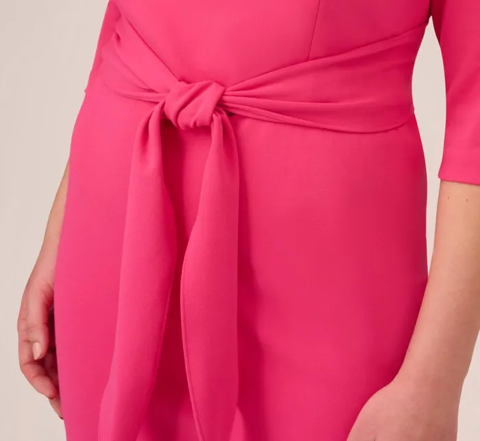 Adrianna Papell Plus Size Bow Sheath Dress With Three Quarter Sleeves In Watermelon Bliss Watermelon Bliss Women Day Dresses Adrianna Papell Plus Size Bow Sheath Dress With Three Quarter Sleeves In Watermelon Bliss Watermelon Bliss Women Day Dresses