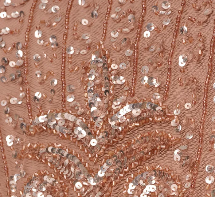 Adrianna Papell Plus Size Fleur Beaded Blouson Gown With Sheer Short Sleeves In Rose Gold Rose Gold Women Long Dresses Adrianna Papell Plus Size Fleur Beaded Blouson Gown With Sheer Short Sleeves In Rose Gold Rose Gold Women Long Dresses