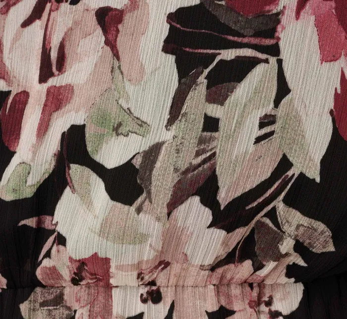 Adrianna Papell Plus Size Floral Chiffon Dress With Three Quarter Length Sleeves In Black Multi Black Multi Women Floral Dresses Adrianna Papell Plus Size Floral Chiffon Dress With Three Quarter Length Sleeves In Black Multi Black Multi Women Floral Dresses